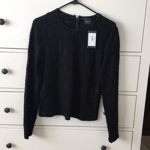 Armani Exchange textured black shirt, M. NWT